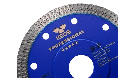 Диск алмазный KEOS ПРОФЕССИОНАЛ (Professional) Икс-Тайл (X-tile) 1.2 мм по керамограниту 115х22,23 мм (DBP04.115)