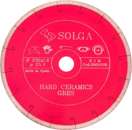 Диск алмазный СОЛГА ДИАМАНТ (Solga Diamant) ТВЕРДАЯ КЕРАМИКА (HARD CERAMICS) сплошной по керамограниту 230х25,4 мм (20010231)