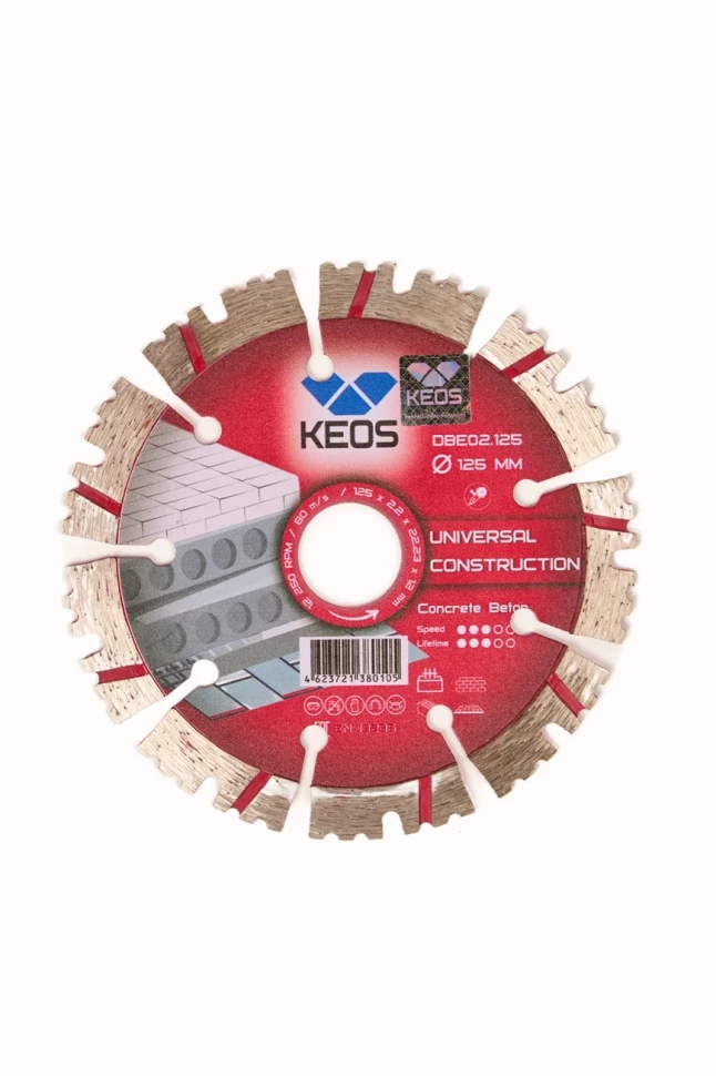 Диск алмазный KEOS ЭКО (ECO) сегментный по бетону 125х22,23 мм (DBE02.125)