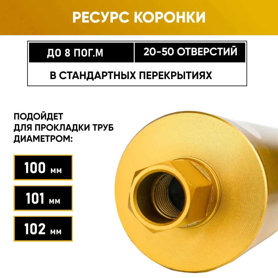 Коронка алмазная 1 1/4" 102х400